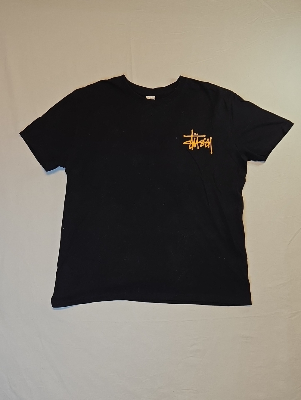 Stussy Black Spellout Logo Short Sleeve Crewneck T-Shirt Vintage Y2K